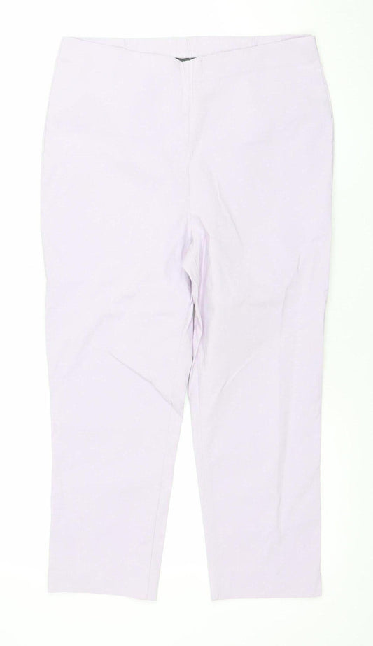 Womens UK Size 12 Bonmarché Regular Fit Casual Travel Purple Trousers