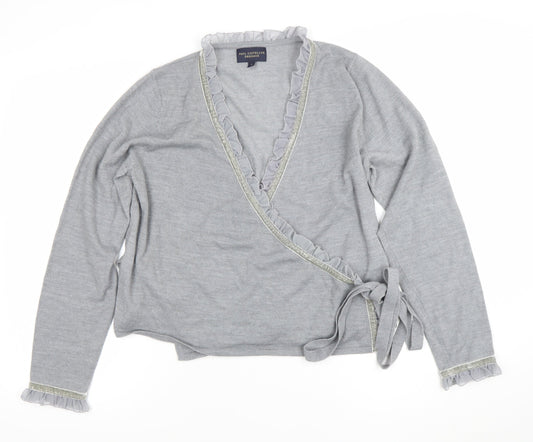 Womens UK Size 4 Paul Costelloe Dressage Grey Wrap Jumper