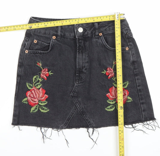Womens UK Size 8 Topshop Mini Denim Skirt