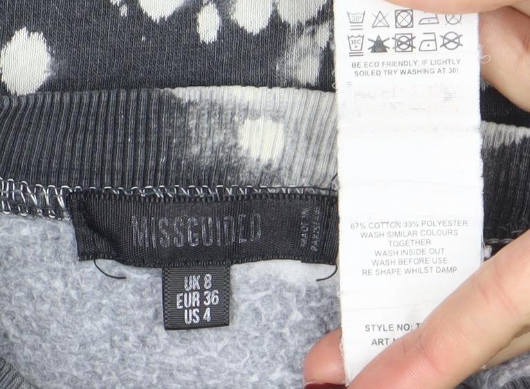 Womens UK Size 8 Missguided Black Pullover Sweatshirt