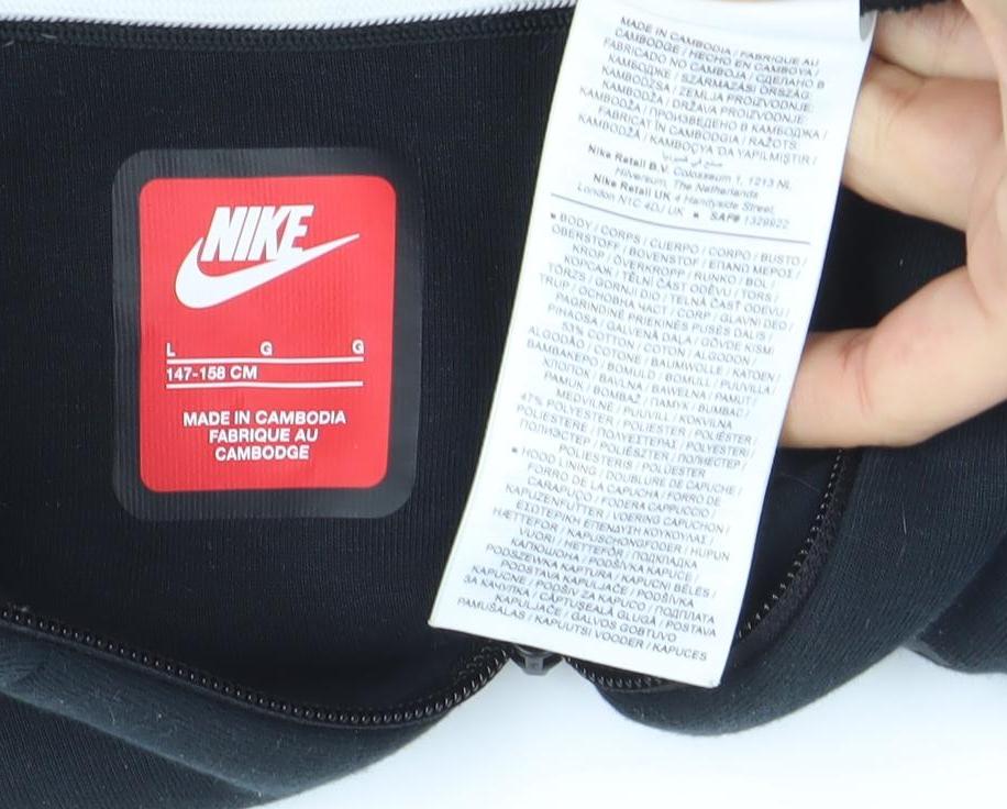 Boys UK Size L Nike Black Full Zip Hoodie