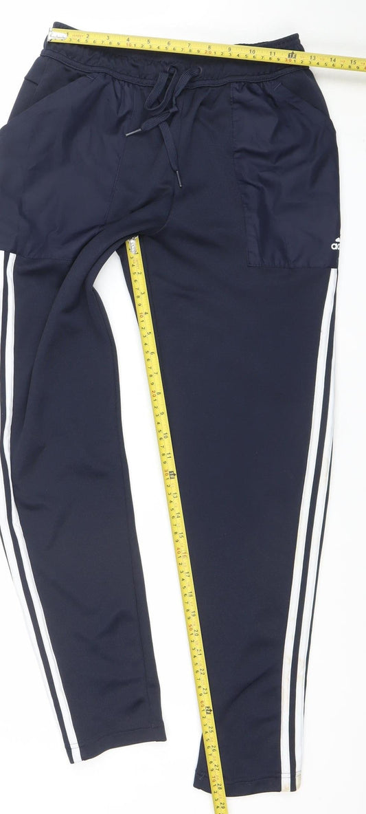 Mens UK Size S adidas Slim Fit Track Pants Blue Trousers