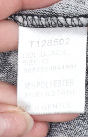 Womens UK Size 12 Izabel London Black Tunic Blouse