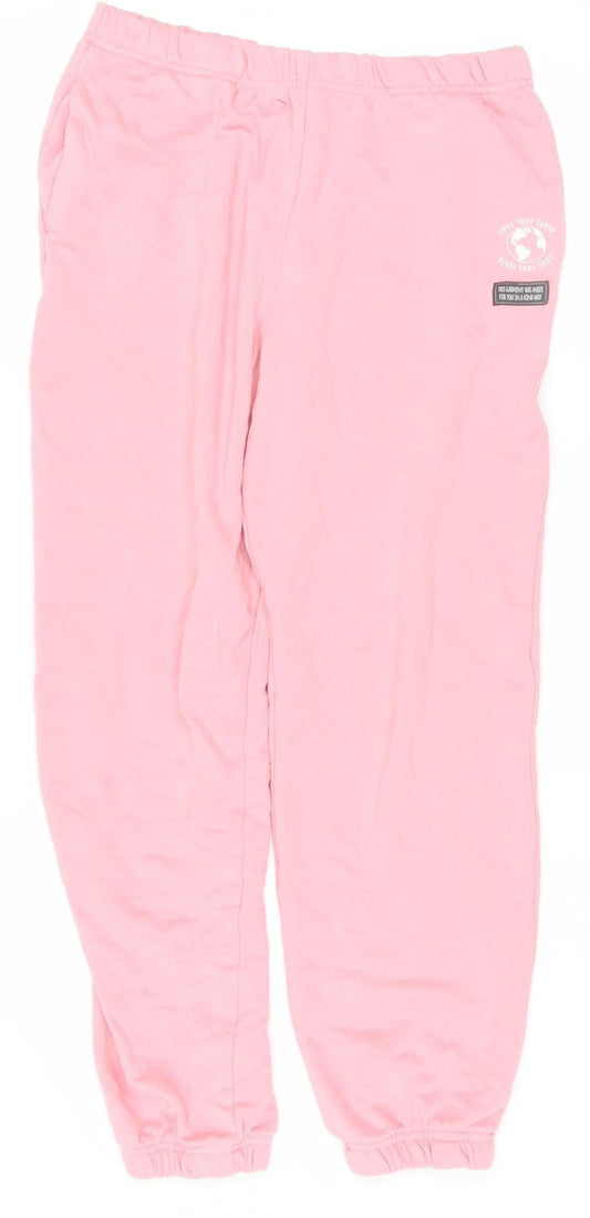 Womens UK Size S H&M Regular Fit Sweatpants Pink Trousers