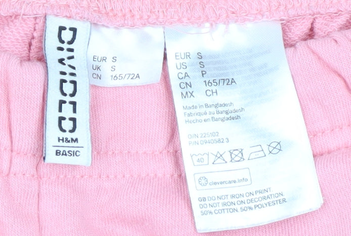 Womens UK Size S H&M Regular Fit Sweatpants Pink Trousers