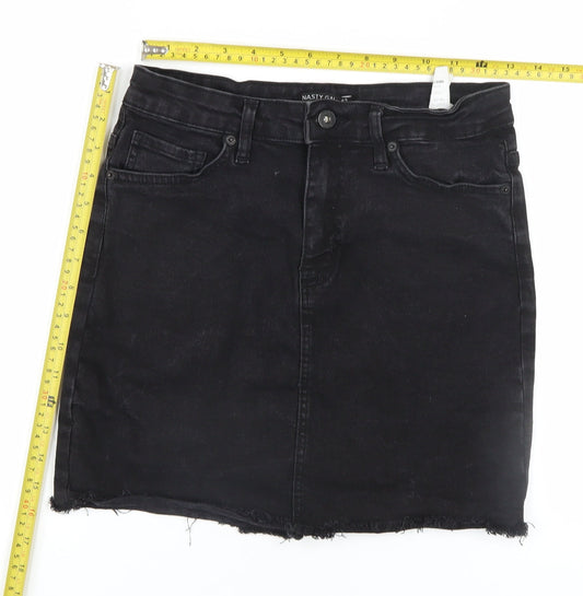 Womens UK Size 8 Nasty Gal Straight & Pencil Denim Skirt