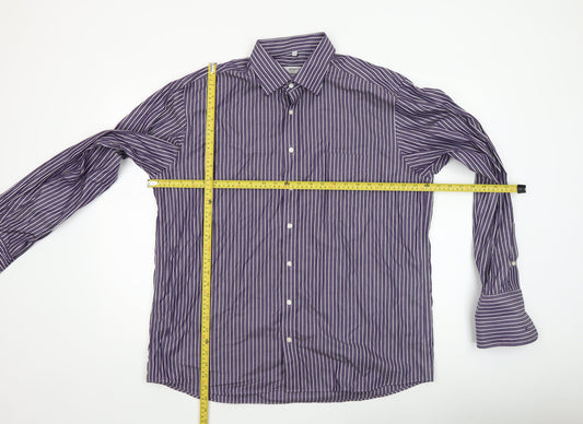 Mens UK Collar Size 44 Eterna Smart Purple Dress Shirt