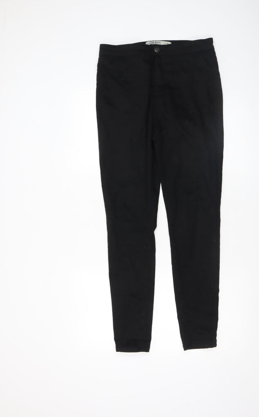 Womens UK Size 12 New Look Slim Fit Casual Workwear Black Trousers