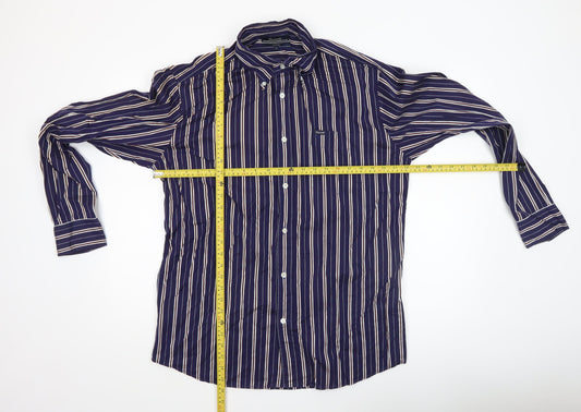 Mens UK Collar Size L Façonnable Smart Blue Dress Shirt