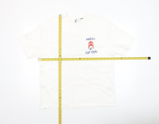 Womens UK Size L Bershka White Basic T-Shirt