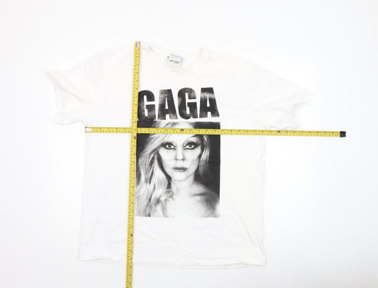 Womens UK Size L Stradivarius White Basic T-Shirt