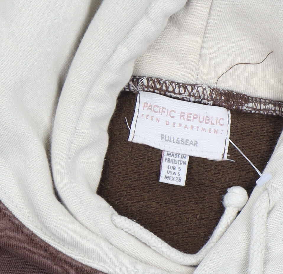 Teens UK Size S Pull&Bear Brown Pullover Hoodie
