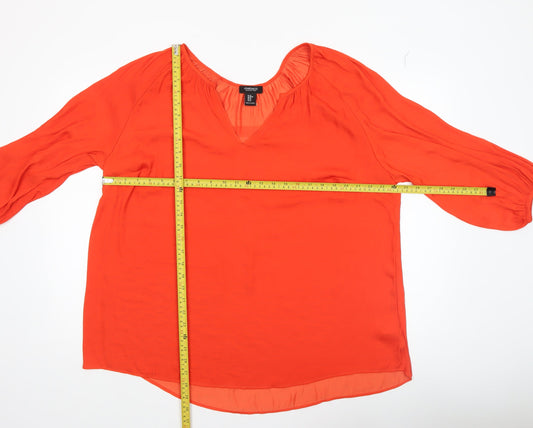Womens UK Size 18 Plus Jones New York Orange Tunic Blouse