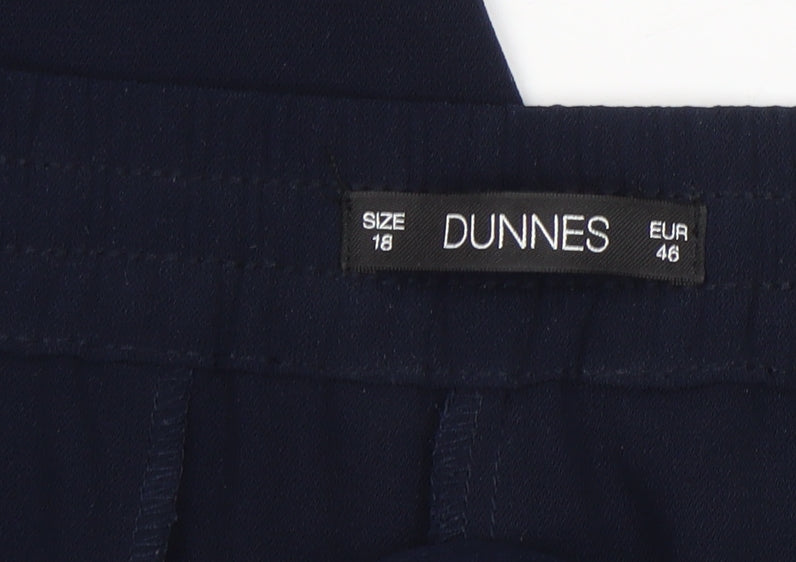 Womens UK Size 18 Dunnes Regular Fit CasualTravelWorkwear Blue Trousers