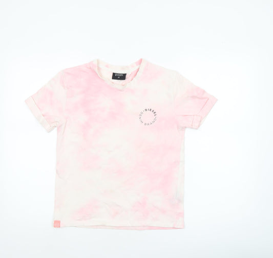 Womens UK Size XS Diesel Pink Basic T-Shirt
