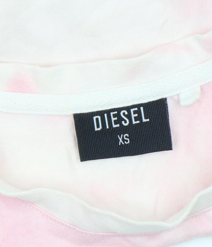 Womens UK Size XS Diesel Pink Basic T-Shirt