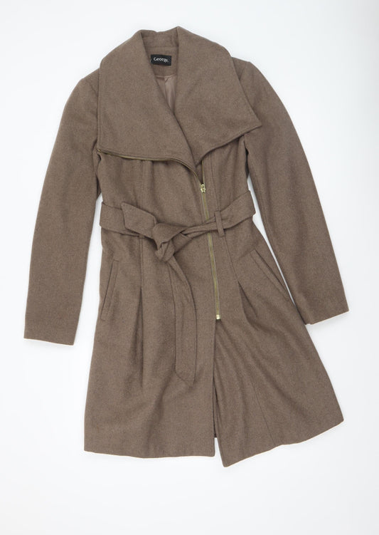 Womens UK Size 8 George Beige Overcoat