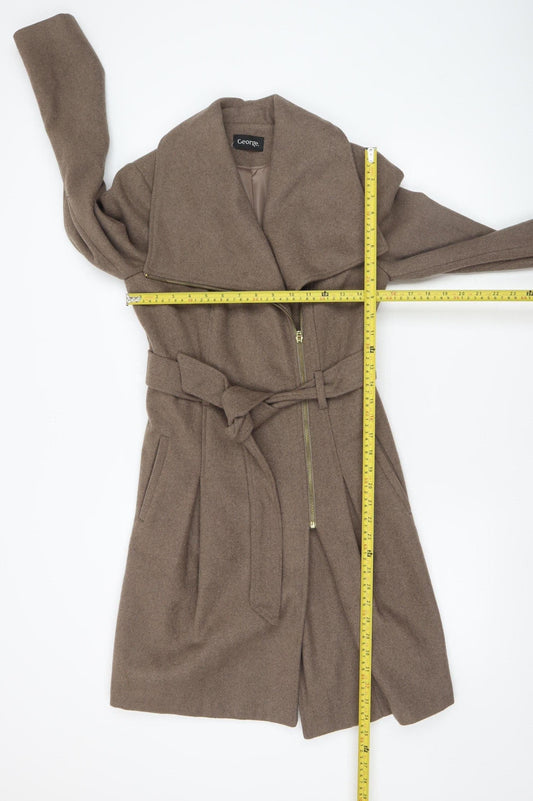 Womens UK Size 8 George Beige Overcoat