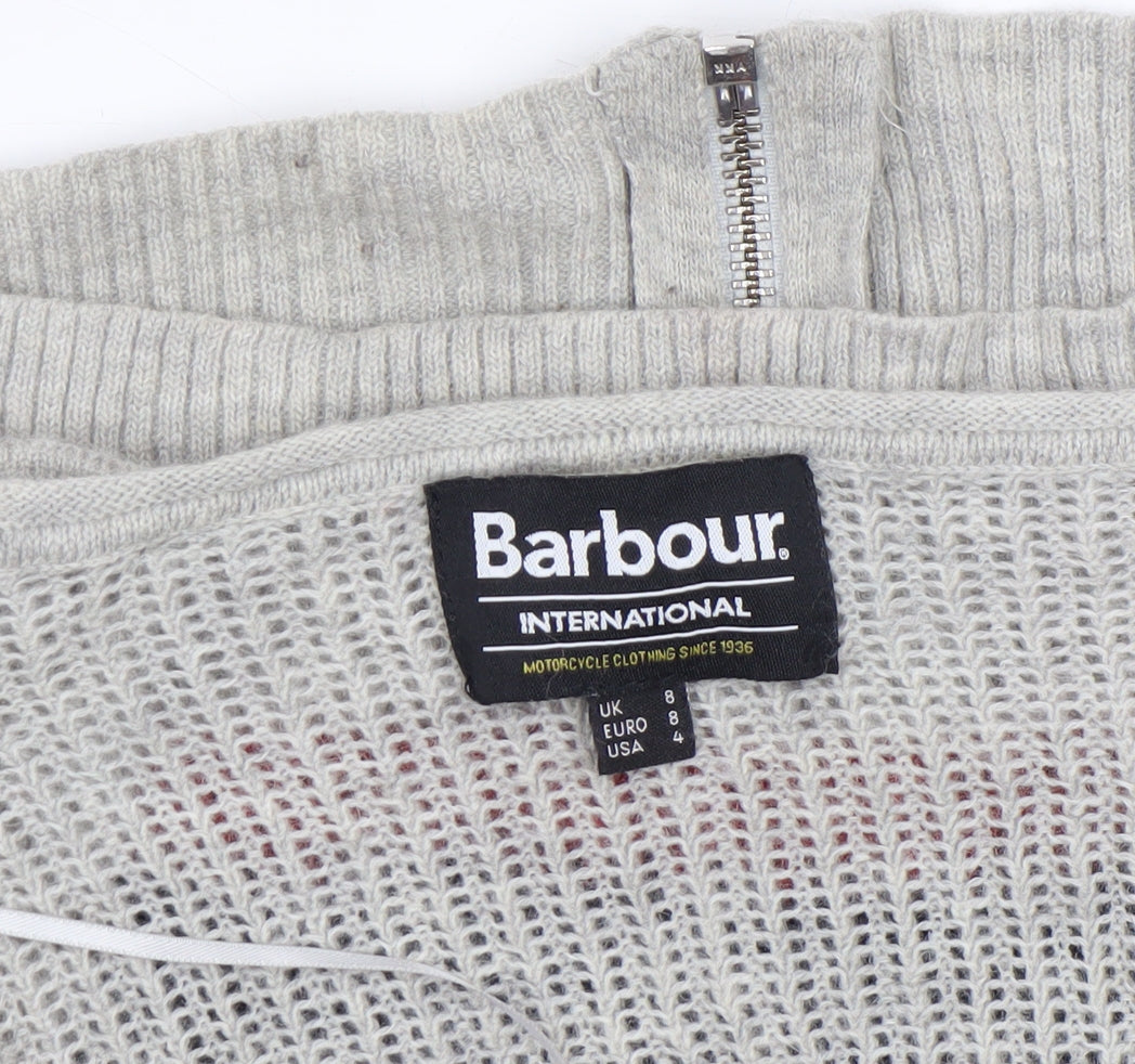 Womens UK Size 8 Barbour Grey Cardigan Jumper