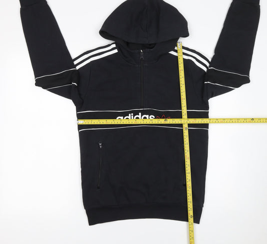 Boys UK Size 13-14 Years adidas Black Half Zip Hoodie