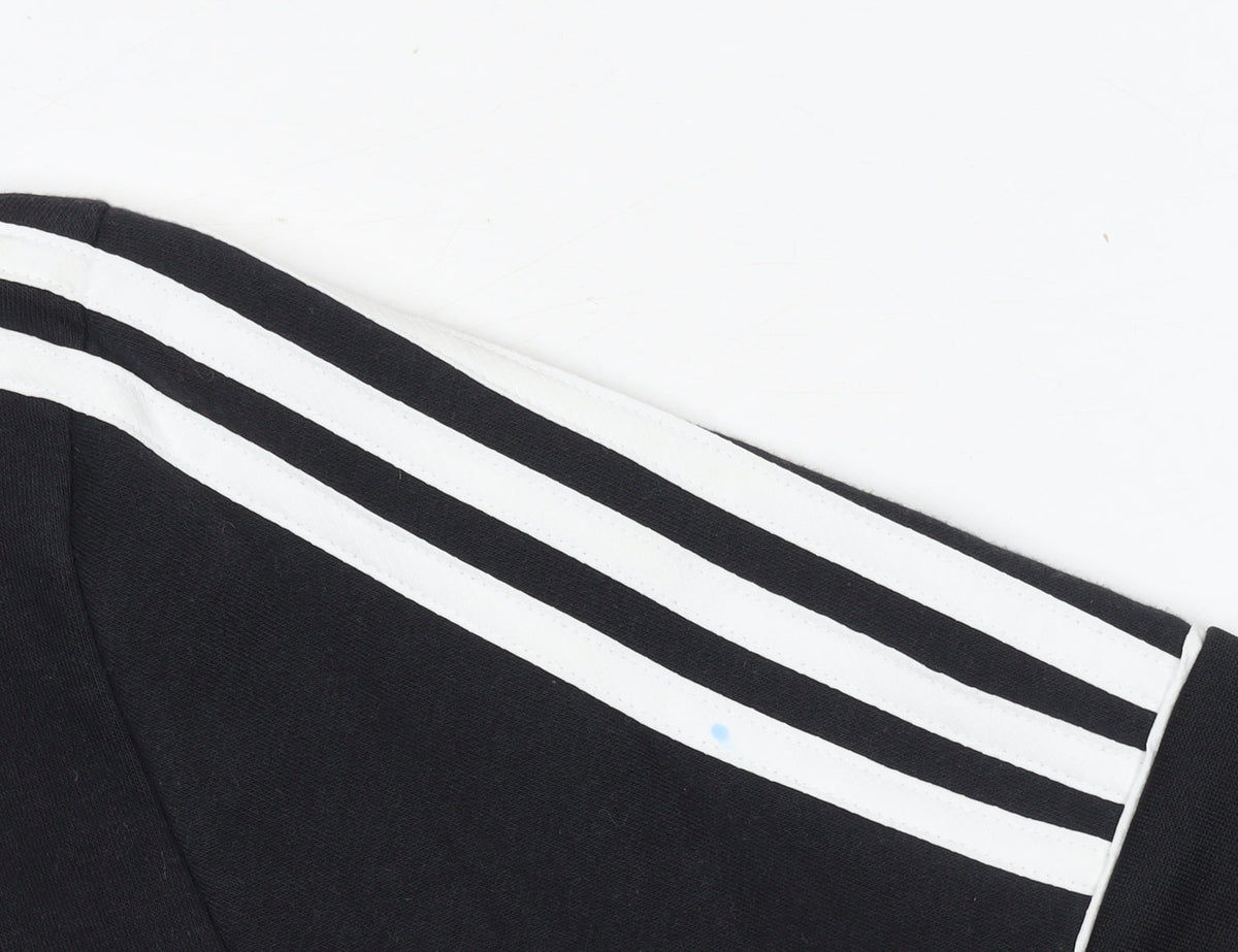 Additional view of Adidas boys’ black 13-14 years half zip hoodie fleece logo sportswear