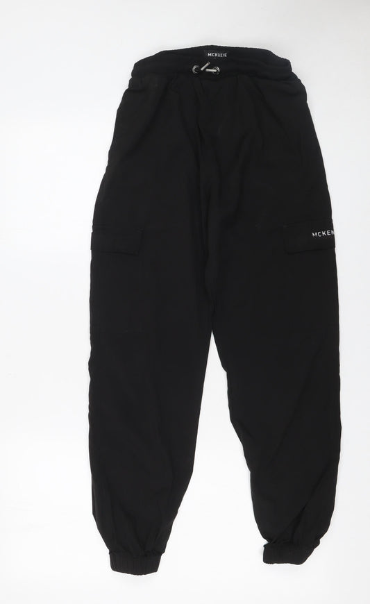 Boys UK Size 14 Years McKenzie Regular Fit Cargo Black Trousers