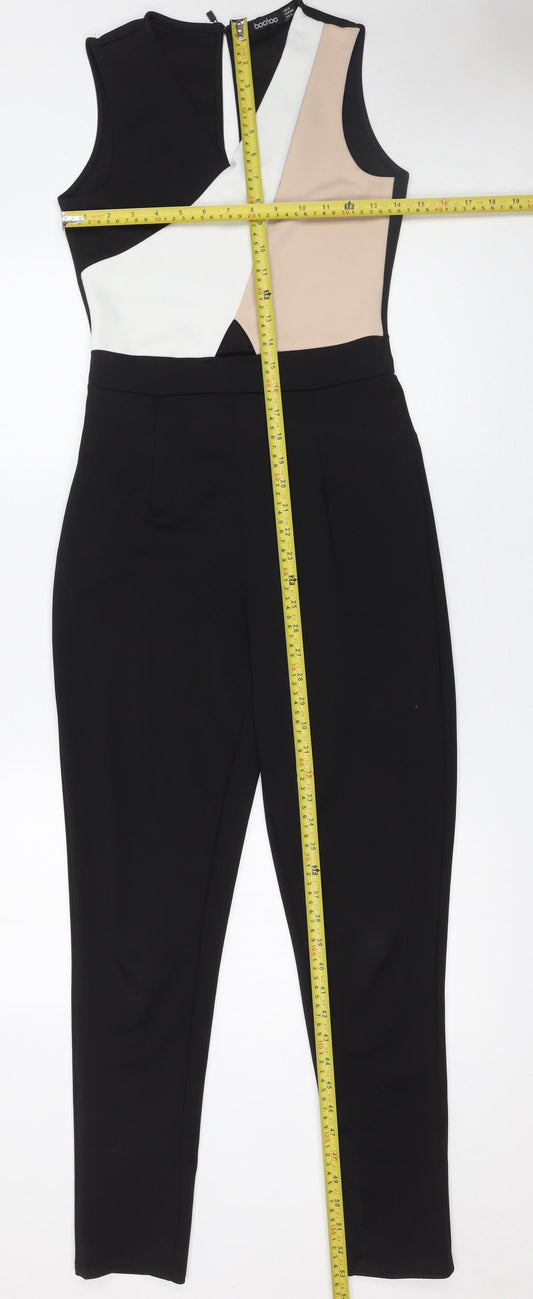 Womens UK Size 8 Boohoo One-Piece Black Jumpsuit