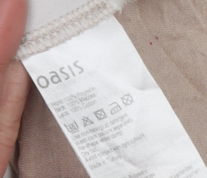 Womens UK Size XS Oasis Beige Camisole Blouse