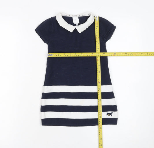 Junior J by Jasper Conran Navy & White Striped Knit Dress 18-24 Months Girls
