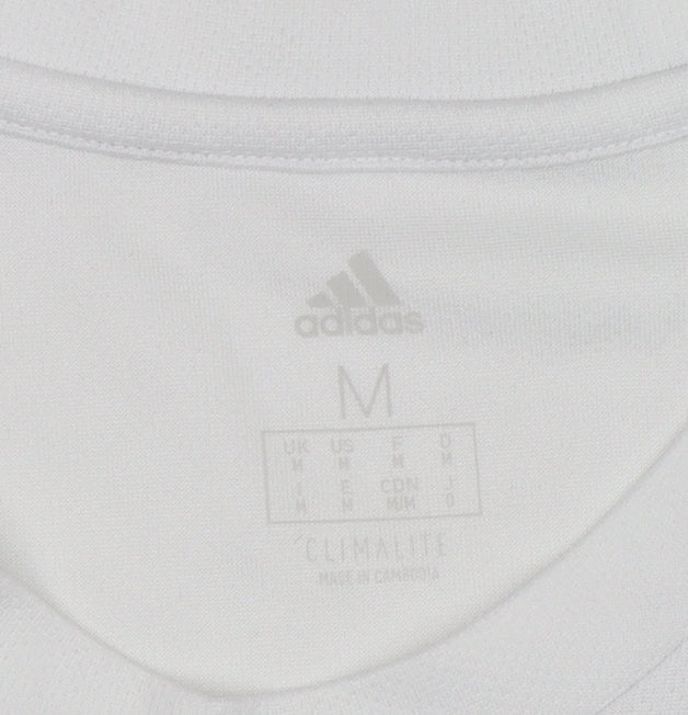 Mens UK Size M adidas White Football Gym & Training Running & Jogging T-Shirt