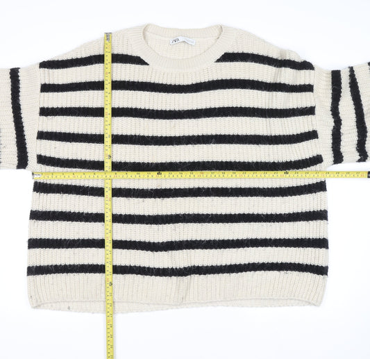 Womens UK Size 12 Zara Ivory Pullover Jumper