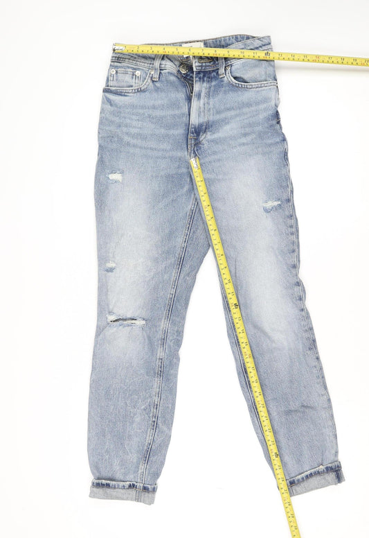 Womens UK Size 6 River Island Regular Fit Mom Blue Jeans