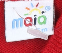 Additional view of Maia unisex baby red & white hooded henley jumper 6-9 months cotton blend