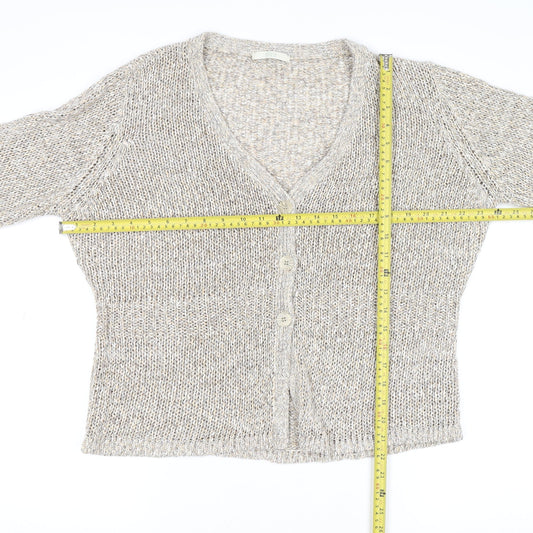 Womens UK Size 16 Marks and Spencer Beige Cardigan Jumper