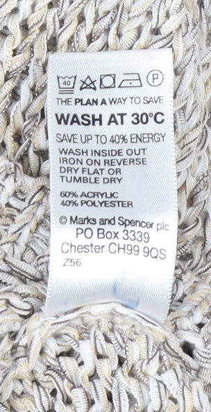 Womens UK Size 16 Marks and Spencer Beige Cardigan Jumper