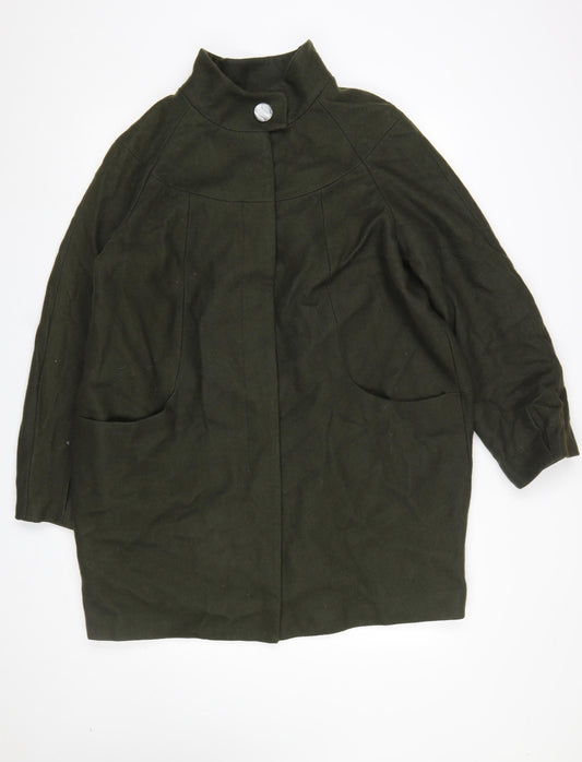 Womens UK Size 16 F&F Green Overcoat