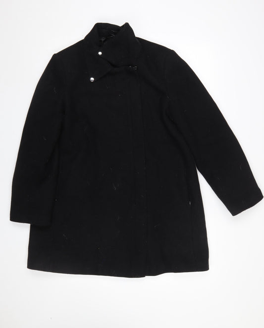Womens UK Size 12 Mango Black Overcoat