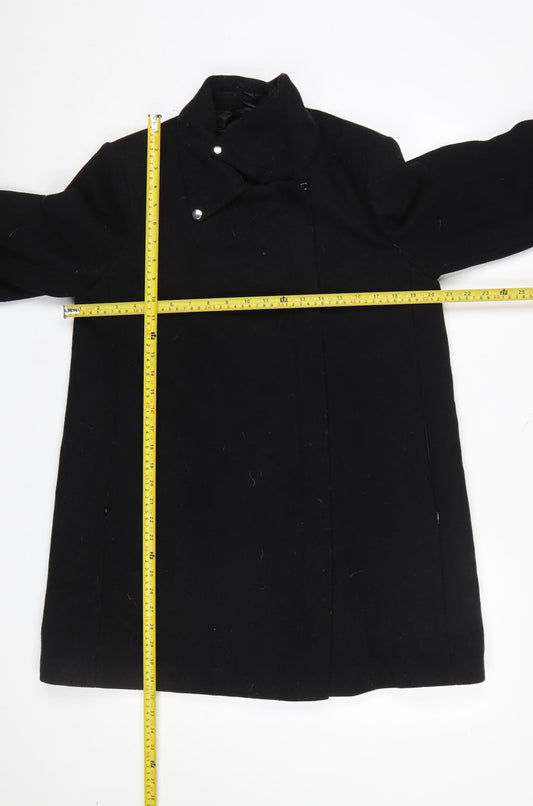 Womens UK Size 12 Mango Black Overcoat