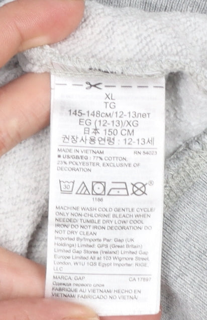 Girls UK Size 12-13 Years Gap Grey Pullover Hoodie