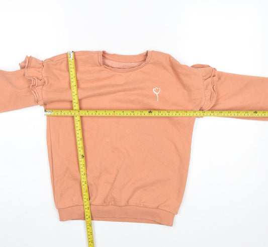 George Girls Brown Ruffle Sleeve Pullover Sweatshirt 8-9 Years