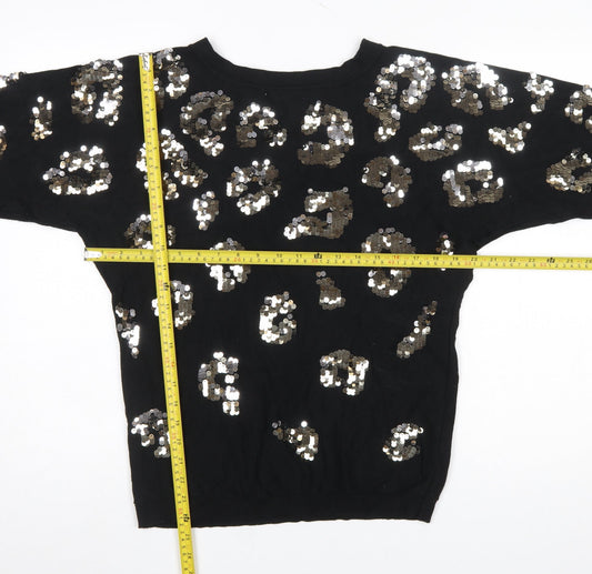 Womens UK Size 12 Roman Black Pullover Jumper
