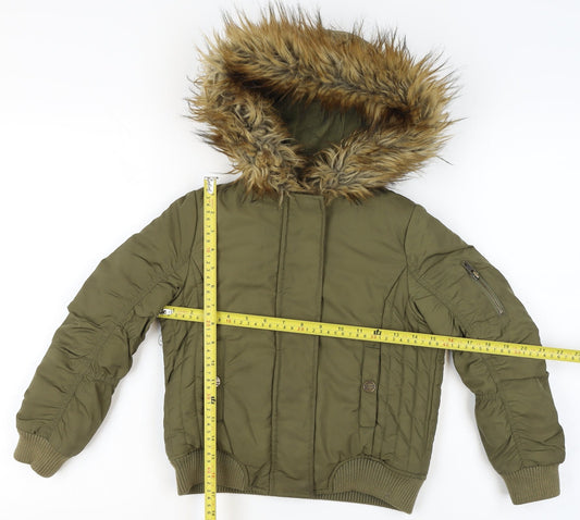 Boys UK Size 7 Years NEXT Green Bomber Jacket