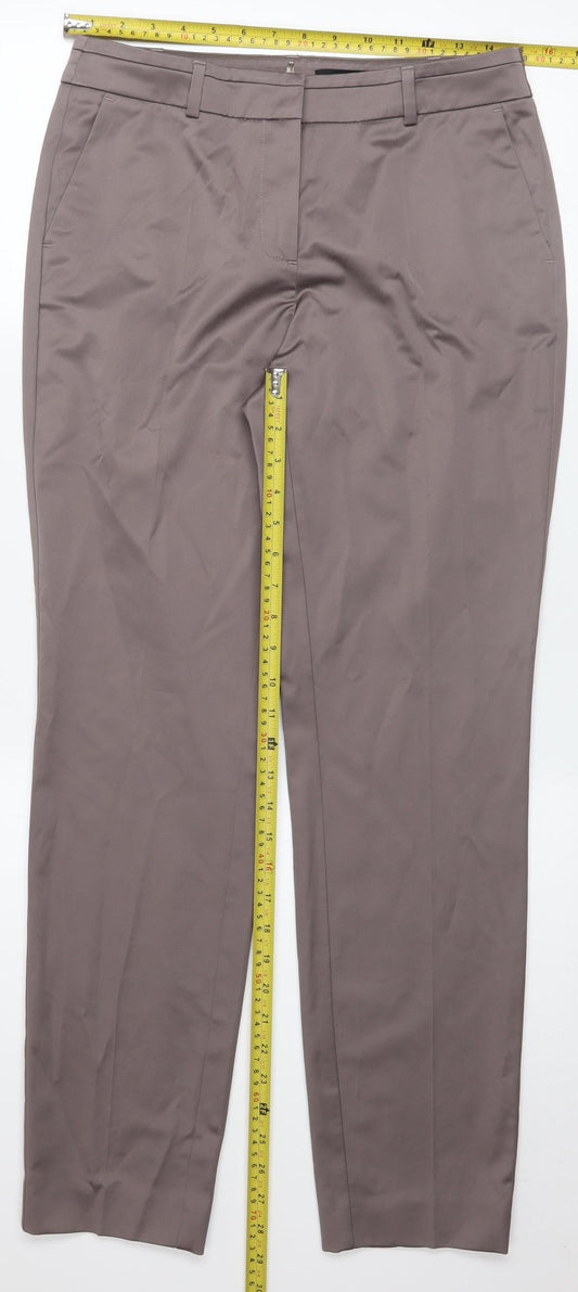 Womens UK Size 8 Comma Regular Fit Dress Pants Brown Trousers