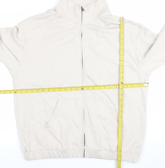 Mens UK Size L H&M Beige Full Zip Sweatshirt
