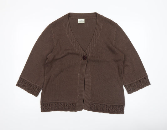 Womens UK Size 14 Eastex Brown Cardigan Jumper