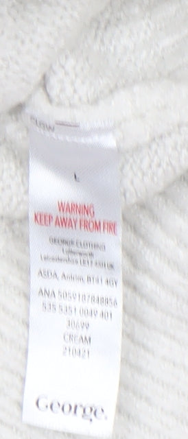 Womens UK Size L George Ivory Cardigan Jumper