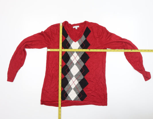 Womens UK Size S Croft & Barrow Red Pullover Jumper