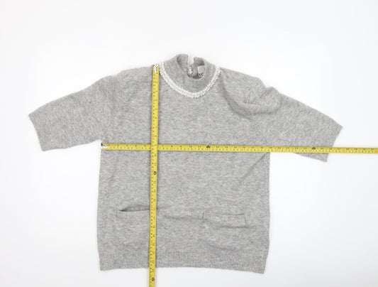 Womens UK Size L ICHI Grey Pullover Jumper