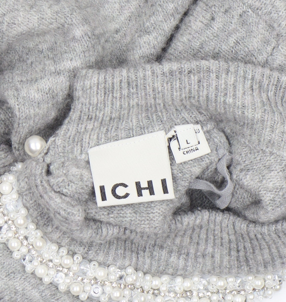 Womens UK Size L ICHI Grey Pullover Jumper