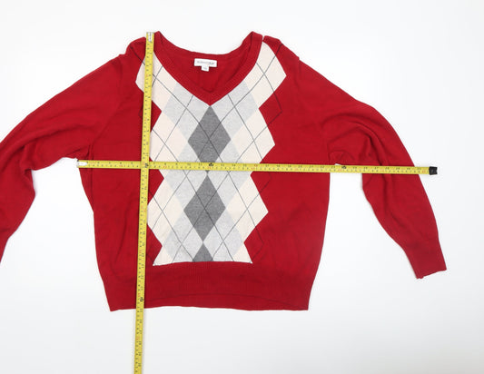 Womens UK Size XL St. John's Bay Red Pullover Jumper